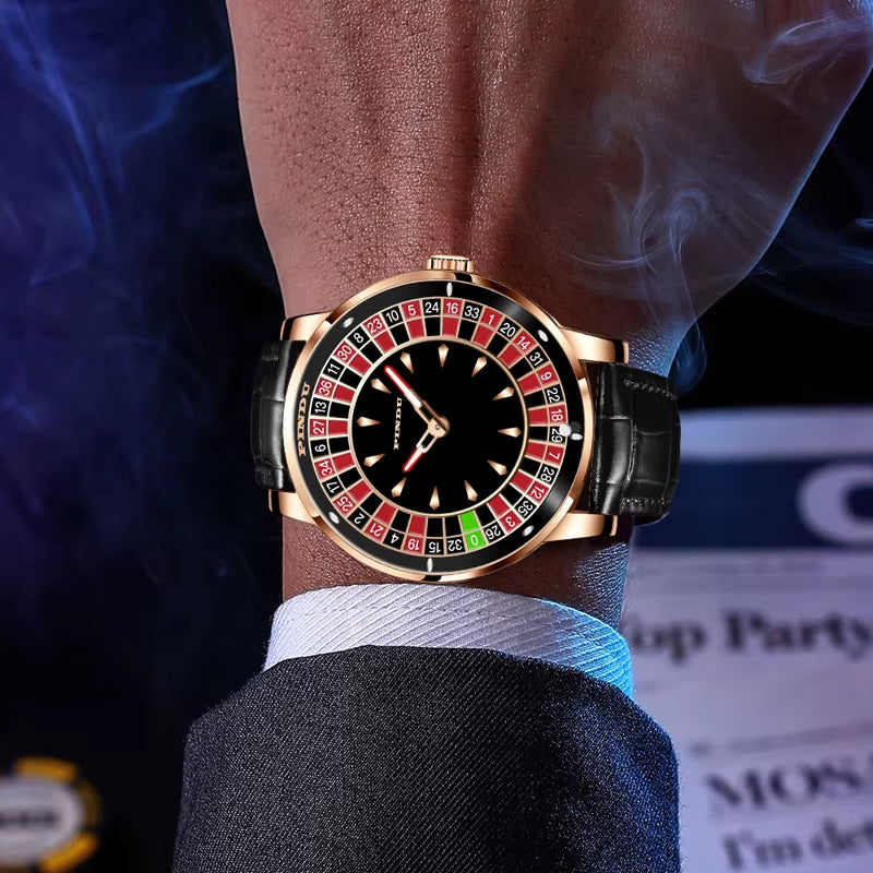 INDU Design Watch NH35A Automatic Mechanical Wristwatches Las Vegas Roulette Diamond Luminous ointer Montre Homme