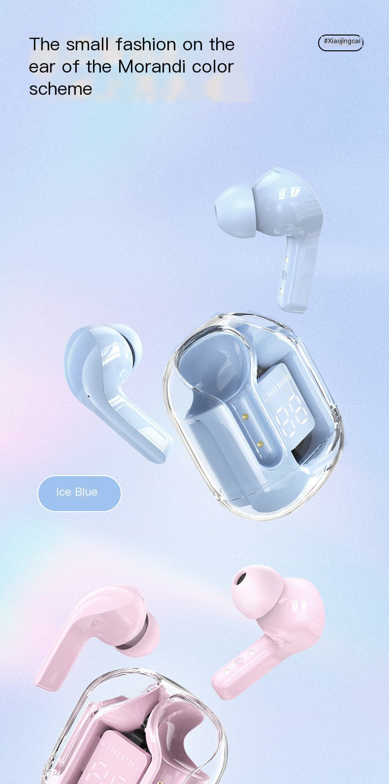 Colorful Sound Wireless Bluetooth Earbuds with Noise Canceling (One Pair)