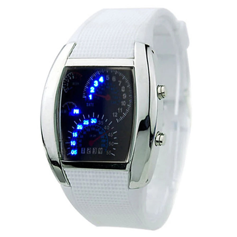 HOT Sales！！！New Arrival Fashion Men Women LED Digital Dashboard Pattern Dial Sport Wrist Watch Gift