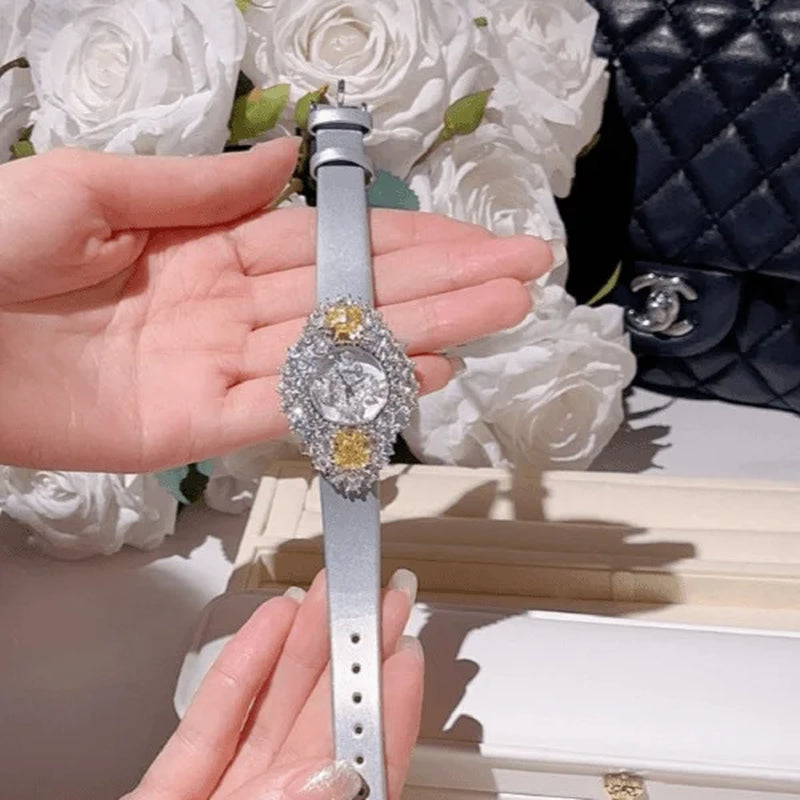 ZOCA Luxury Brand Woman Watch Qualities Diamond Watches Ladies Leather Brcalaet Elegant Montre Femme Watch for Women