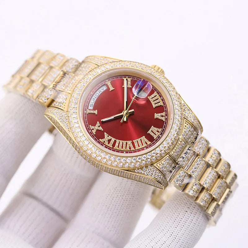 Diamond Watch Automatic Mechanical Movement Men 41Mm Sapphire Wristwatch Classic Business Stainless Steel 904L Wristband Montre De Luxe