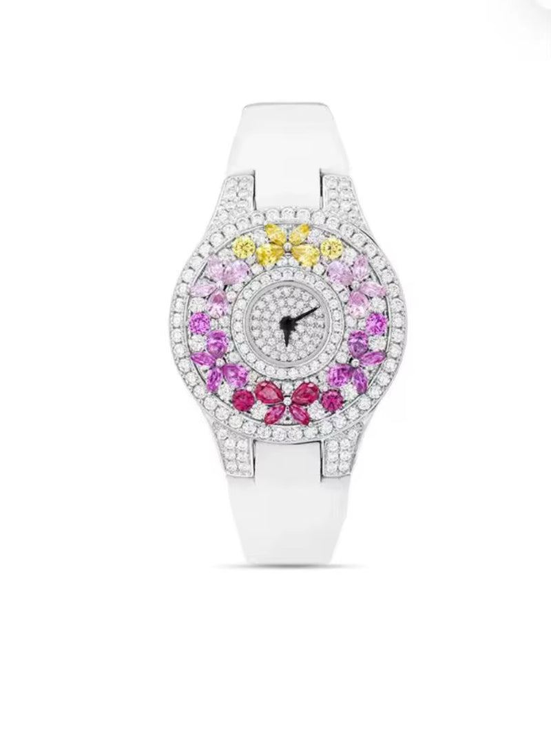 Luxury Brand Woman Watch Qualities Diamond Emerald Watches Ladies Leather Brcalaet Elegant Montre Femme Watch for Women