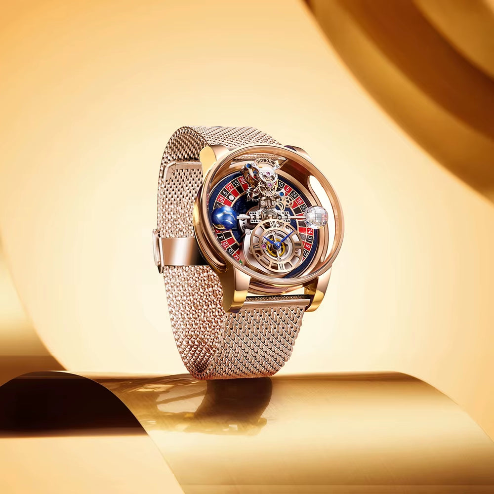 Las Vegas Roulette INDU DESIGN Mens Watches To Brand Luxury Astronomia Quartz Watch Montre Homme