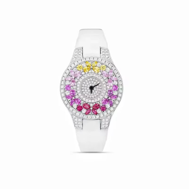 Luxury Brand Woman Watch Qualities Diamond Emerald Watches Ladies Leather Brcalaet Elegant Montre Femme Watch for Women