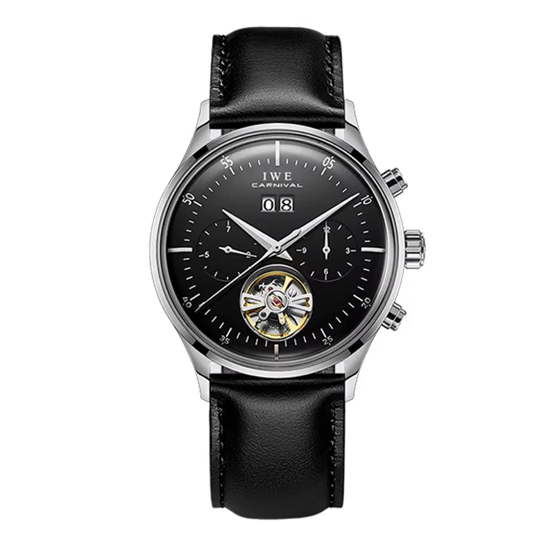 Montre Homme Luxury Brand Watches for Men Automatic Self Winding Mens Watch Leather Date Waterproof Men Mechanical Wristwatches