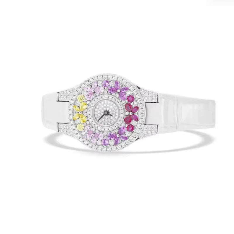 Luxury Brand Woman Watch Qualities Diamond Emerald Watches Ladies Leather Brcalaet Elegant Montre Femme Watch for Women