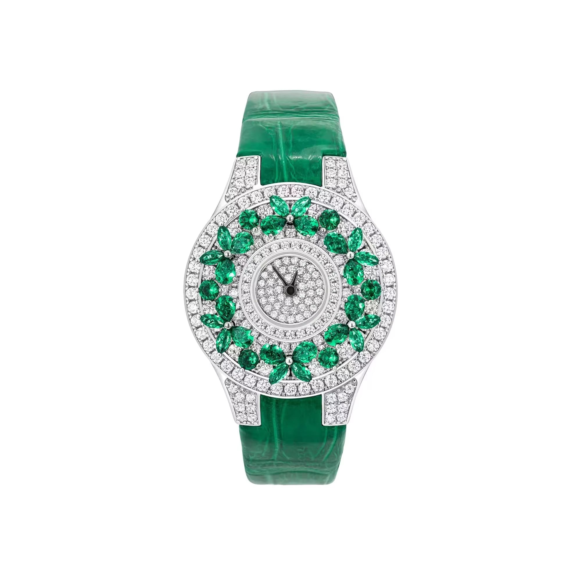 Luxury Brand Woman Watch Qualities Diamond Emerald Watches Ladies Leather Brcalaet Elegant Montre Femme Watch for Women