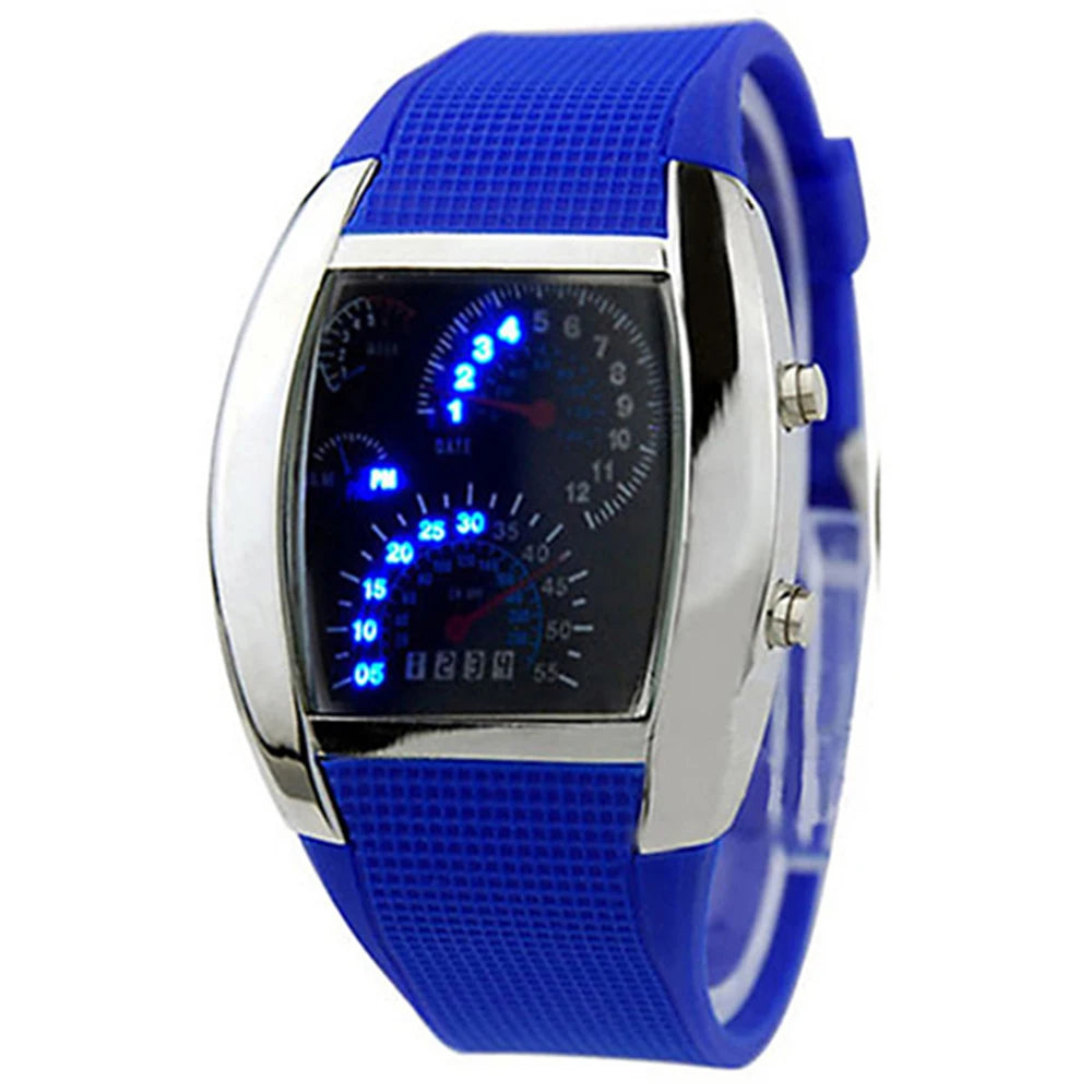HOT Sales！！！New Arrival Fashion Men Women LED Digital Dashboard Pattern Dial Sport Wrist Watch Gift
