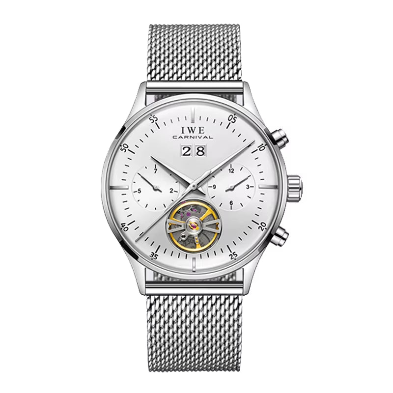 Montre Homme Luxury Brand Watches for Men Automatic Self Winding Mens Watch Leather Date Waterproof Men Mechanical Wristwatches