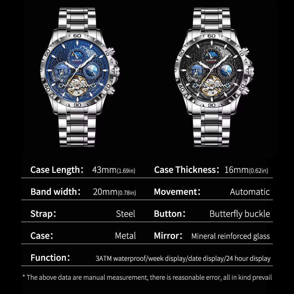 Design Mens Watches Top Brand Luxury Fashion Business Automatic Watch Men'S Waterproof Mechanical Watch Montre Homme