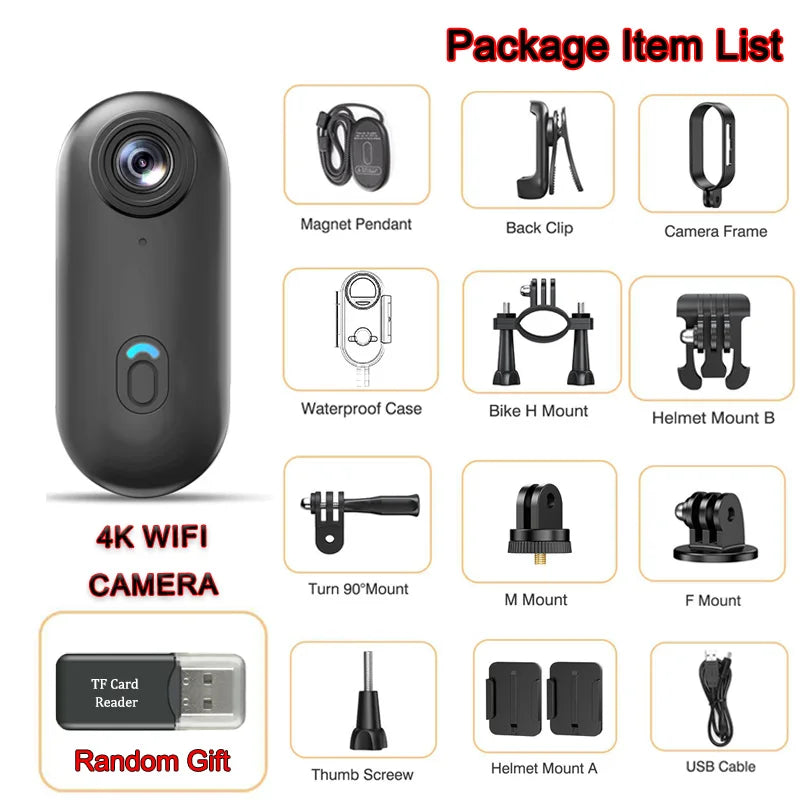 4K Bodycam Action Bike Camera Integrated Helmet Handlebar Motorcycle Road Sport Cam Battery Body Mini Full Hd Sports Action Wifi