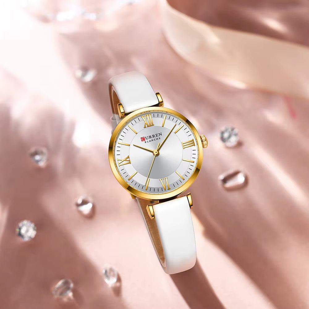 NEW  Watches Women'S Quartz Leather Wrsitwatches Fashionable Classic Clock with Box