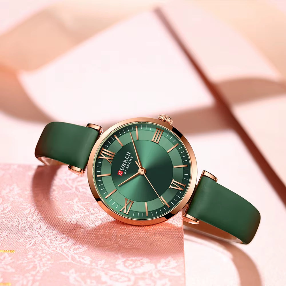 NEW  Watches Women'S Quartz Leather Wrsitwatches Fashionable Classic Clock with Box
