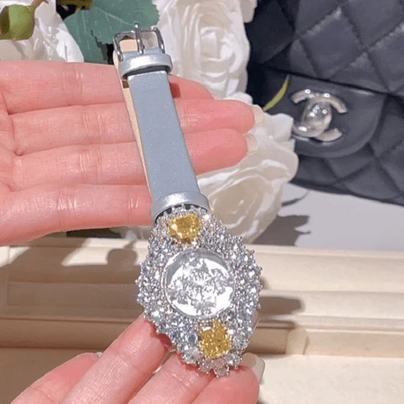 ZOCA Luxury Brand Woman Watch Qualities Diamond Watches Ladies Leather Brcalaet Elegant Montre Femme Watch for Women