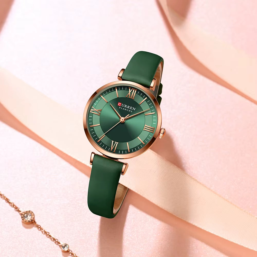 NEW  Watches Women'S Quartz Leather Wrsitwatches Fashionable Classic Clock with Box