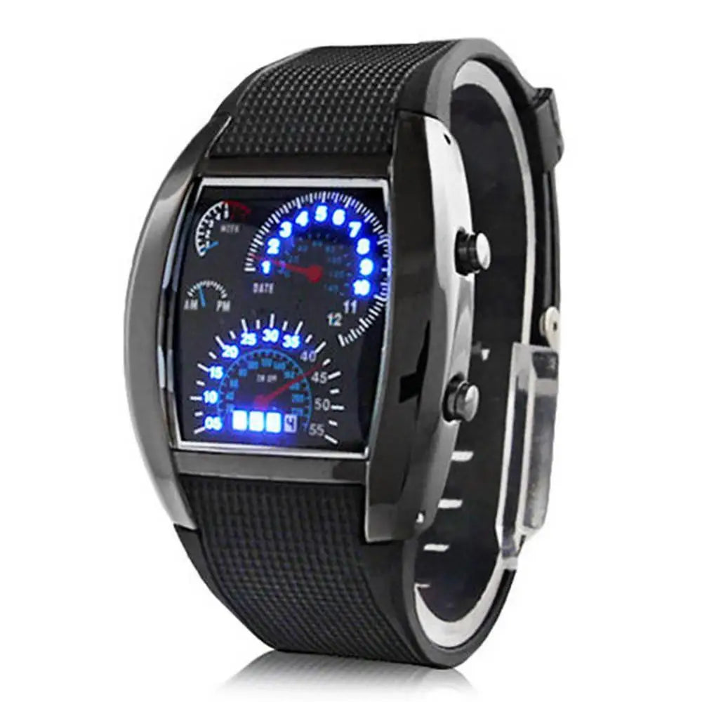 HOT Sales！！！New Arrival Fashion Men Women LED Digital Dashboard Pattern Dial Sport Wrist Watch Gift
