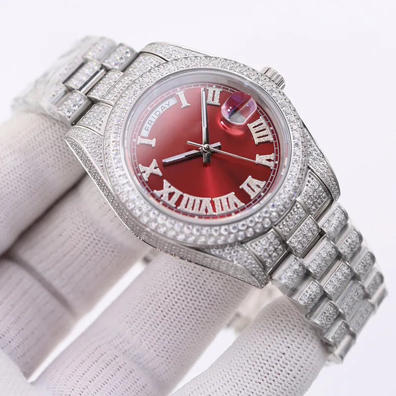 Diamond Watch Automatic Mechanical Movement Men 41Mm Sapphire Wristwatch Classic Business Stainless Steel 904L Wristband Montre De Luxe