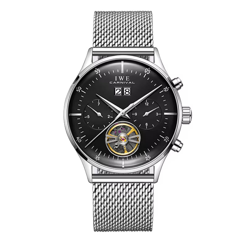 Montre Homme Luxury Brand Watches for Men Automatic Self Winding Mens Watch Leather Date Waterproof Men Mechanical Wristwatches